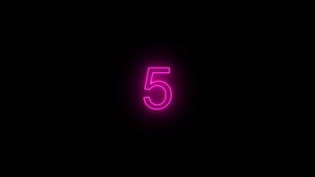  Neon light Countdown timer animation and stope watch .