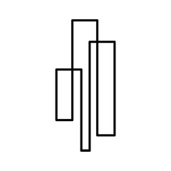 Skyscraper icon design outline vector isolated illustration