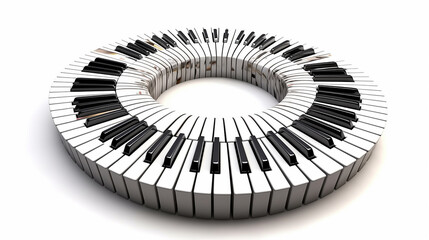 Naklejka premium logo piano keys on a white background spectrum. Generative AI