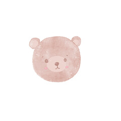 Cute bear face watercolor