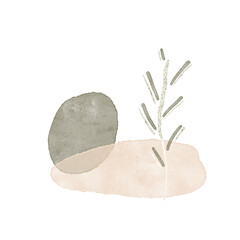 Abstract Watercolor Organic Shape Illustration