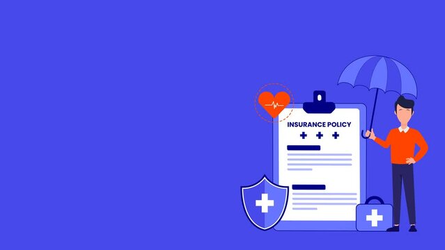 Business insurance animation shield protection