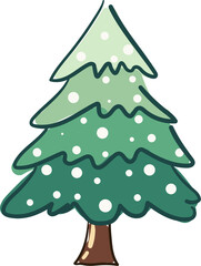 Christmas tree hand drawn illustrations.