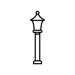 Street light vector icon. Street lighting illustration sign. Flashlight symbol. lamp logo.