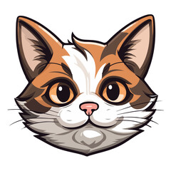 cute cat print,vector cat sticker,colorful cat head,kitten illustration,ready to print,editable
