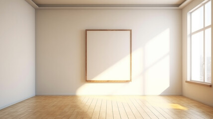 Obraz premium square frame inside white background in a bright room with natural light. Generative AI