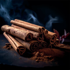 Realistic closeup photo of cinnamon