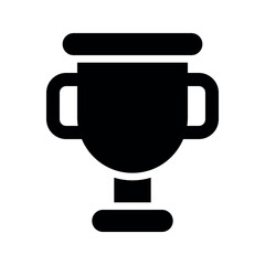 Illustration vector graphic icon of Trophy. Solid Style Icon. Sport Themed Icon. Vector illustration isolated on white background. Perfect for website or application design.