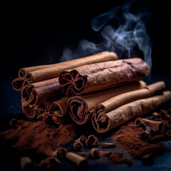 Realistic closeup photo of cinnamon