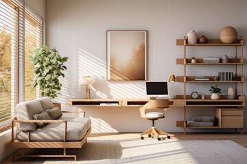 Minimalist Inspired Home Office, Generative AI 