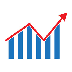 financial growth graph icon illustration