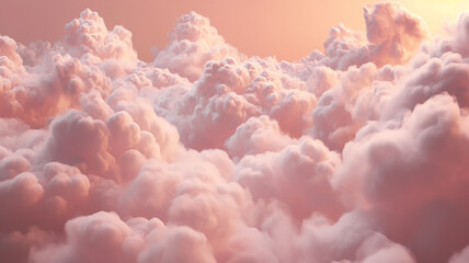 background pink clouds view from the plane. Generative AI