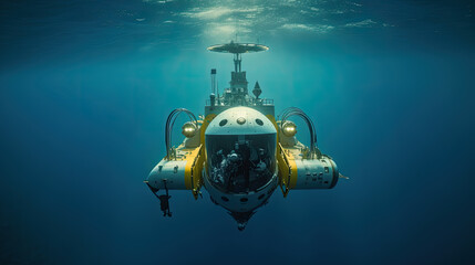 Bathyscaphe for deep-sea diving. Study of underwater flora and fauna. Laying and control of communications and gas pipelines