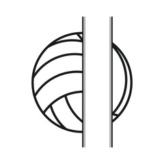 Volleyball Monogram silhouette, Volleyball Monogram Vector, Volleyball Logo illustration, Sports Monogram Vector, Sports Logo silhouette, Sports Logo illustration, illustration Clip Art, vector