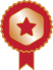 bronze medal badge icon illustration