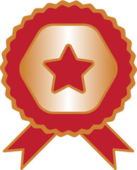 bronze medal badge icon illustration