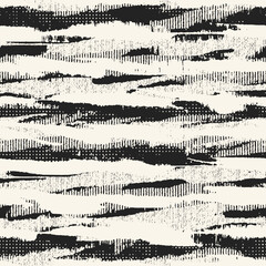 Monochrome Glitch Textured  Striped Pattern
