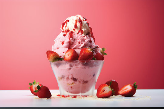 strawberry bingsu icecream.GenerativeAI.