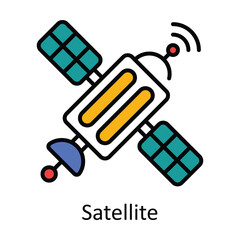 Satellite Filled Outline Icon Design illustration. Map and Navigation Symbol on White background EPS 10 File
