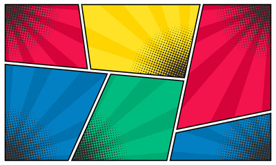 Colorful comic cartoon pop art background © anggi wibisono