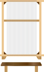 Carpet weaving machine vector. Carpet, Rug, wool weaving vector. Geometry, math, physics.