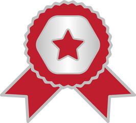 silver medal badge icon illustration