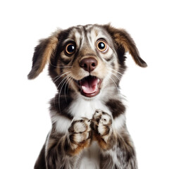 Funny dog muzzle on a transparent background