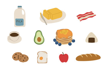 Breakfast 1 cute on a white background, vector illustration.