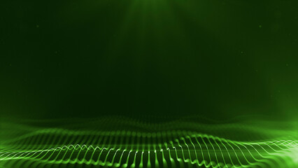 futuristic green abstract technology background, digital 3d render