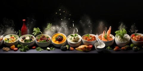 a collage of dishes from various cultural influences. Created with generative AI technology.