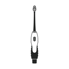 Toothbrush vector black icon. Vector illustration electric brush on white background. Isolated black illustration icon of electric toothbrush .