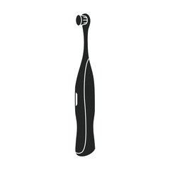Toothbrush vector black icon. Vector illustration electric brush on white background. Isolated black illustration icon of electric toothbrush .