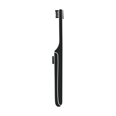 Toothbrush vector black icon. Vector illustration electric brush on white background. Isolated black illustration icon of electric toothbrush .