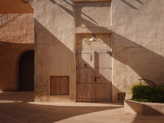 Al seef old historical district with traditional Arabic architecture. old buildings and traditional...