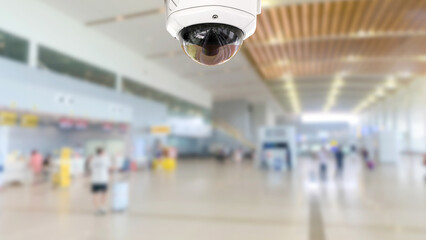 CCTV security recording inside the airport terminal to the various internal security. - 624697301
