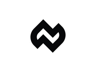 modern letter N monogram logo design