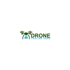 Drone technology agriculture logo. Drones for Agriculture logo template isolated on white background