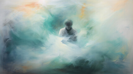 Obraz premium Abstract representation of depression, anxiety, mental illness, generative ai