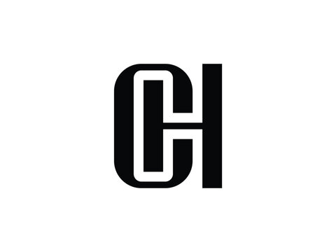 outstanding letter CH or HC monogram logo design