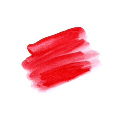 Watercolor Red Brush Stroke Isolated. Stains Paint. Template For Social Media Design and Paints.