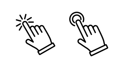 hand click icon vector. clicking finger icon. pointer icon