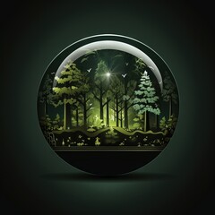 forest inside a glass ball