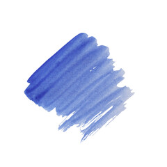 Watercolor Blue Brush Stroke Isolated. For Social Media Design and Paints.