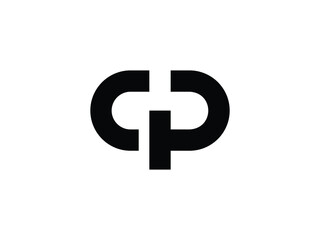 modern monogram letter CP or PC logo design