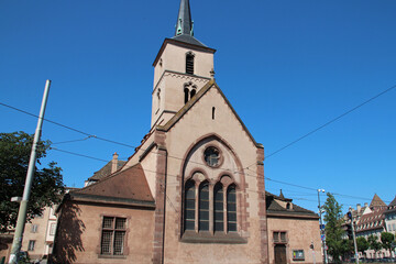 Fototapeta na wymiar saint-nicolas church in strasbourg in alsace (france)