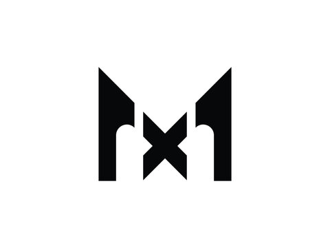 modern letter XM or MX logo design