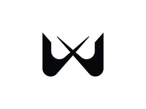 modern letter XW or WX logo design
