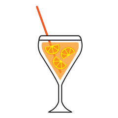 glass of orange juice with a straw 