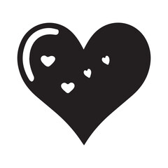The heart is a symbol of love and Valentine s Day. Flat black icon with a set of cut hearts inside, stencil.