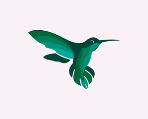 hummingbird flying art style logo icon symbol design template illustration inspiration